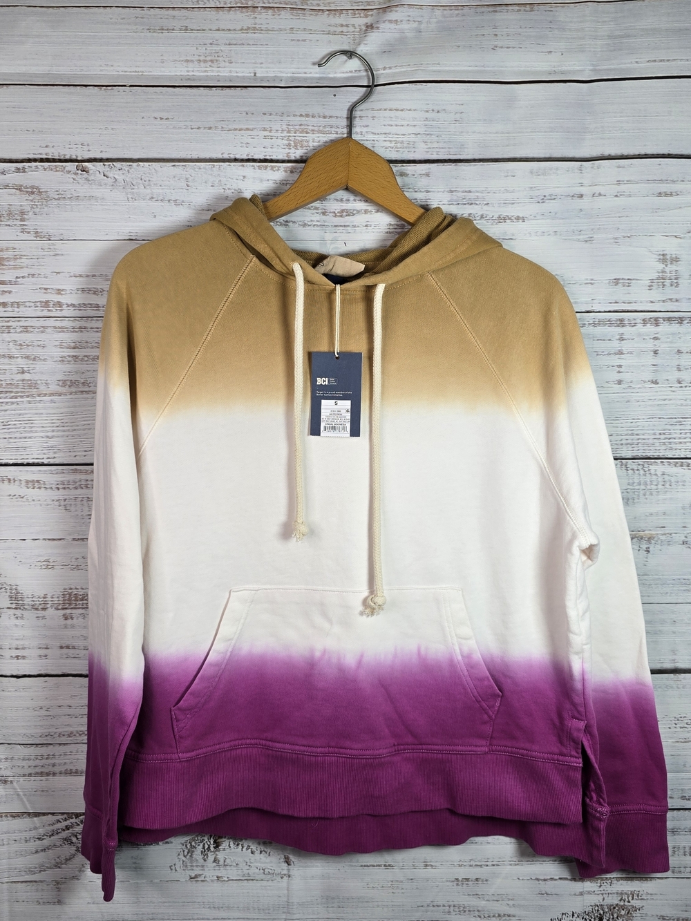 Universal Thread Small Ombre Hoodie Pink White Tan Pullover‎ Sweatshirt NWT